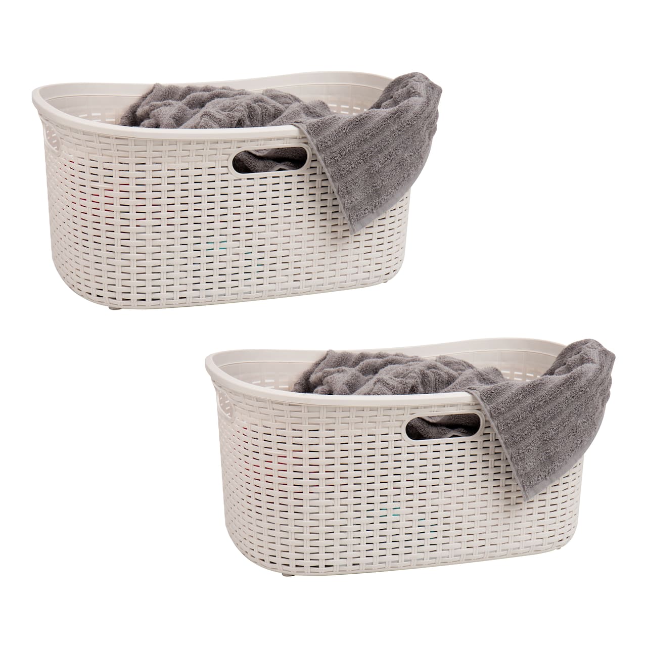 Mind Reader 40L Ventilated Laundry Basket with Cut Out Handles, 2ct.